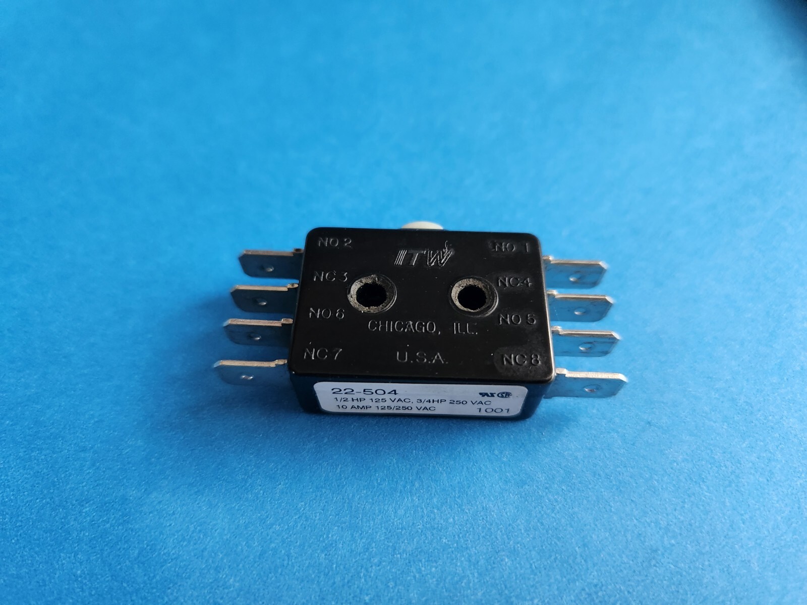 ITW 22-504 MINIATURE 10 AMP SWITCH 1/4 QUICK DISC 1872014