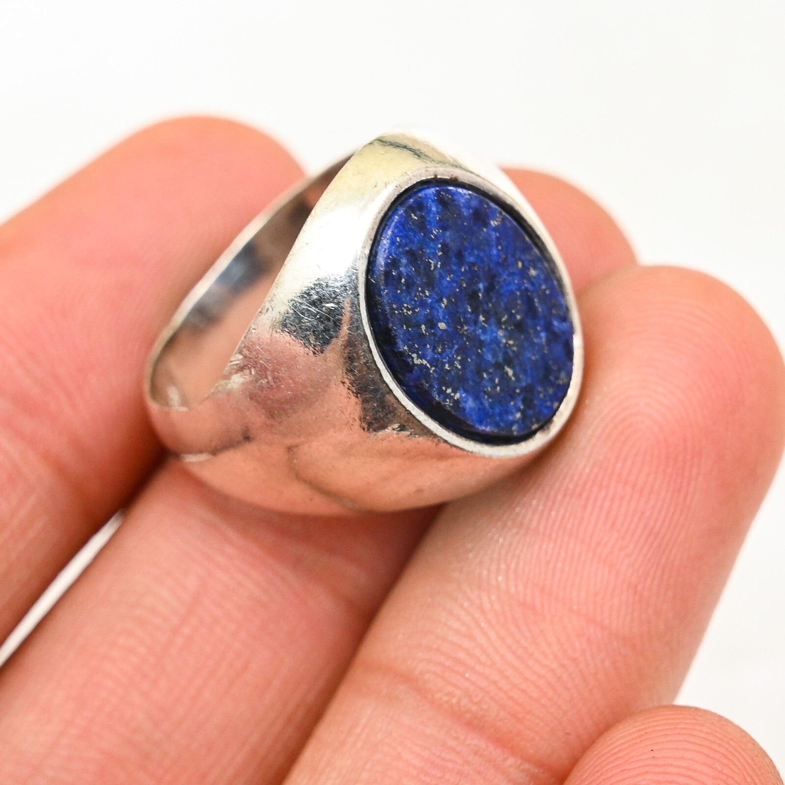Lapis Lazuli Men's Ring 925 Sterling Silver Statement Handmade Ring AllSize M550