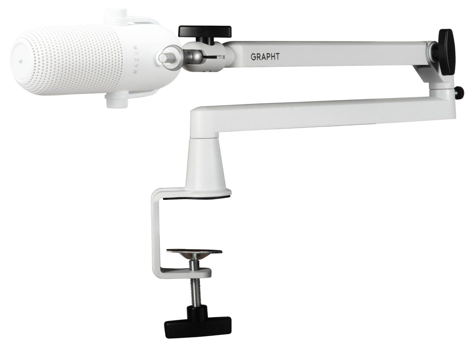 GRAPHT Low Profile Microphone Arm White 2kg 360 Degree Clamp Japan Import
