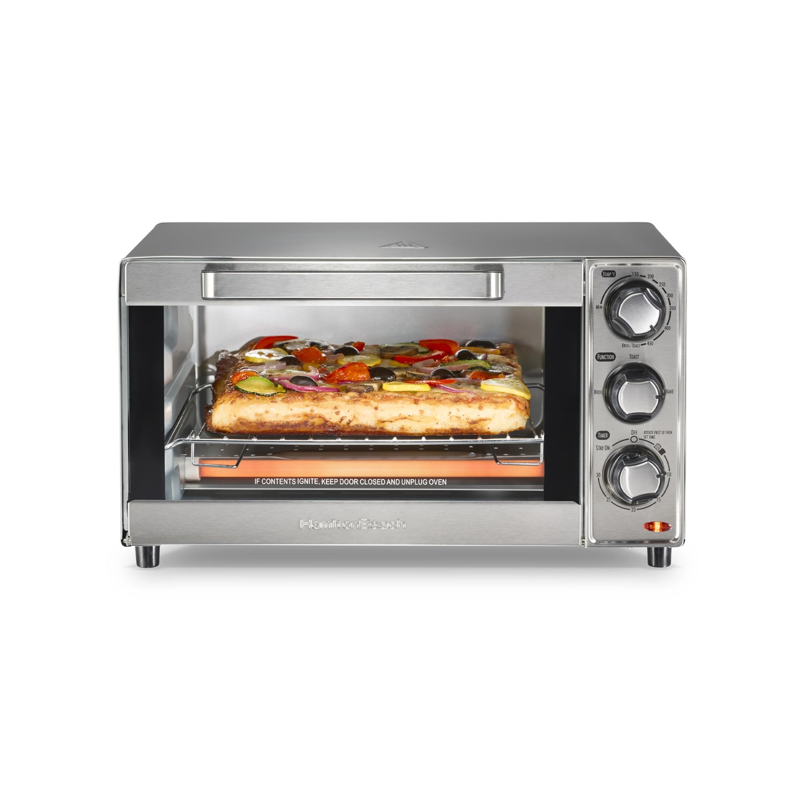 Hamilton Beach 31401 Toaster Oven Pizza Maker 4 Slice Stainless Steel 12L