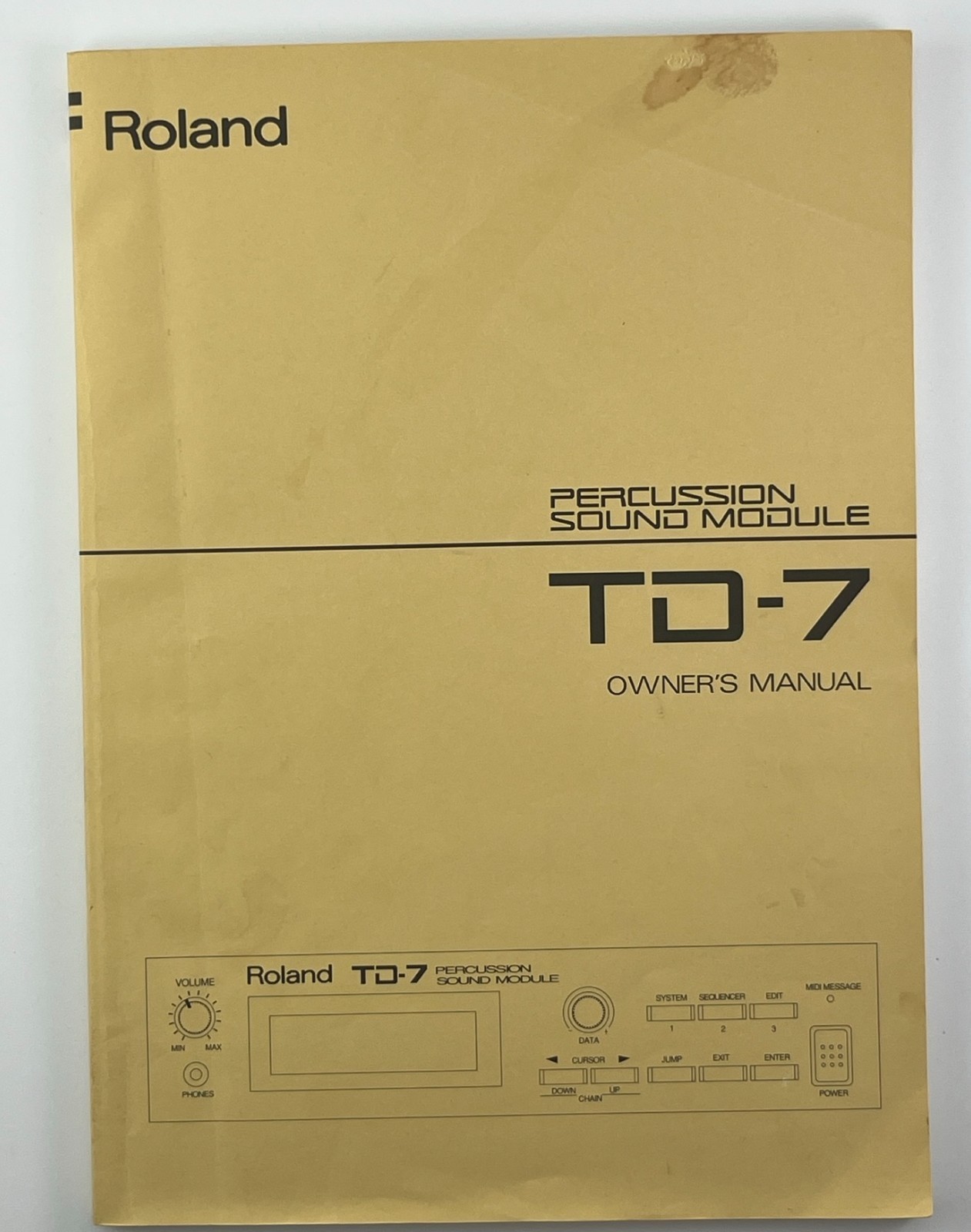 Roland TD-7 Midi Drum Module Original Owner's Manual Book