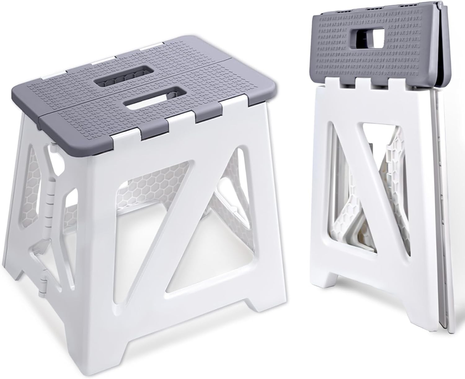 Foldable Step Stool 1 Pack 12.9” Tall up to 300 lb Sturdy Plastic Folding Step