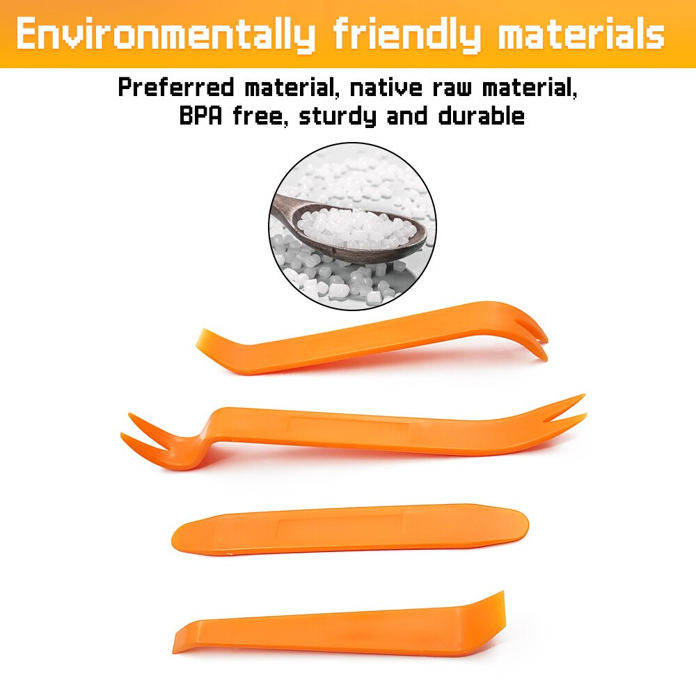 4PCS Plastic Auto Trim Removal Tools Panel Door Dashboard Fastener Clips Audio