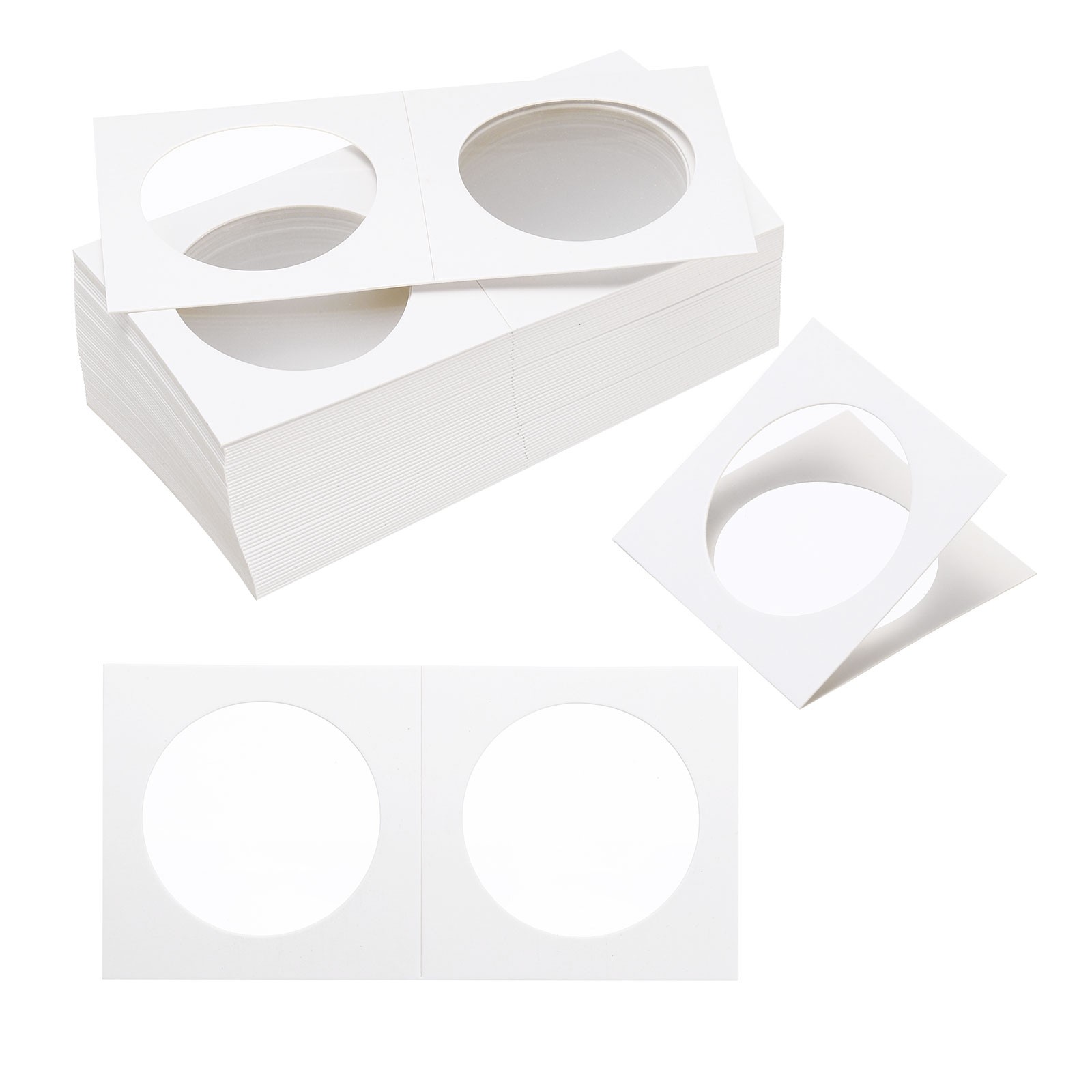 2x2 coin purse, 250pcs for 37mm paper holder cardboard coin purse, white