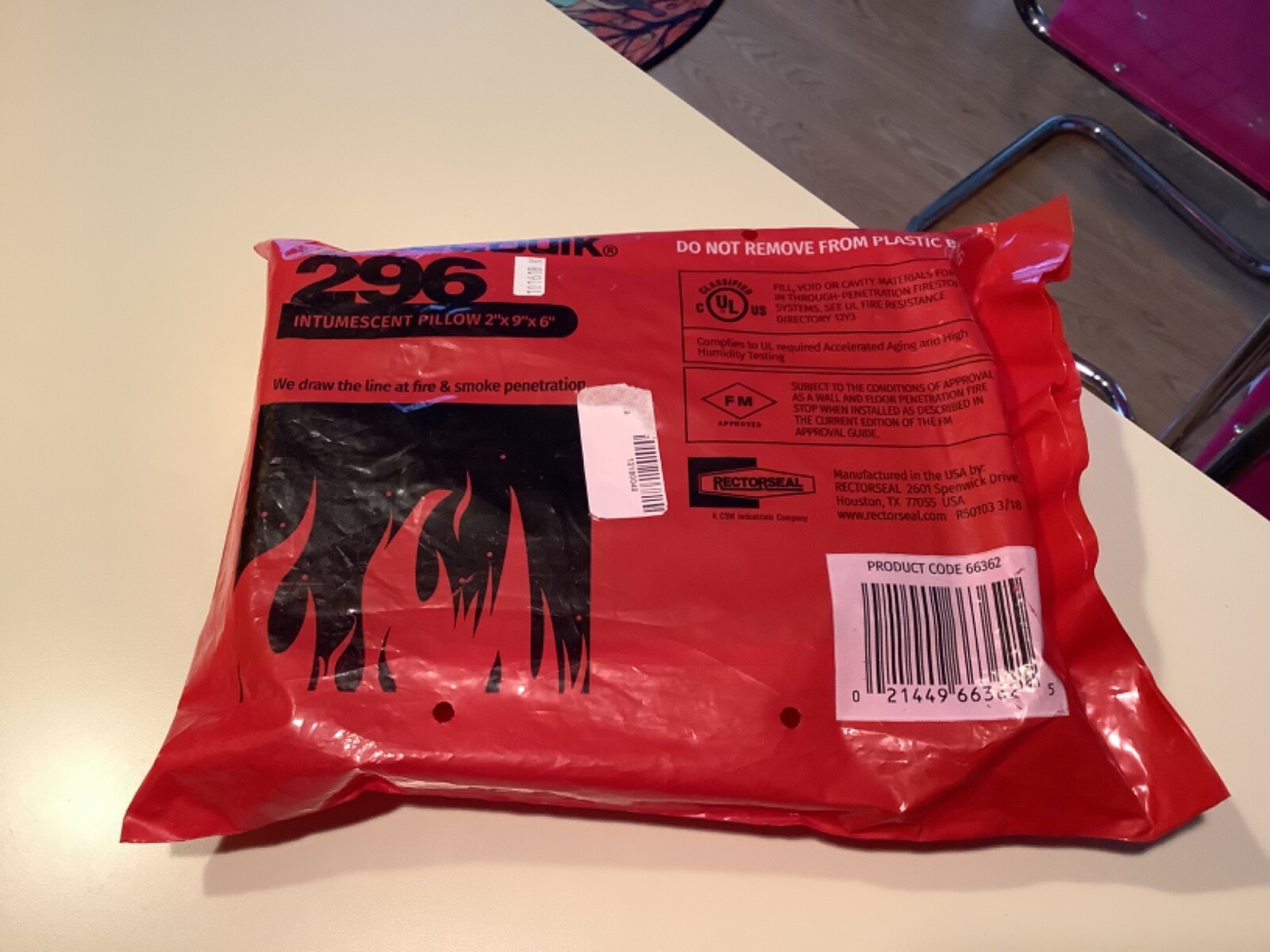 Metacaulk 296 Intumescent Fire Stop Pillow 2x9x6 Large Openings