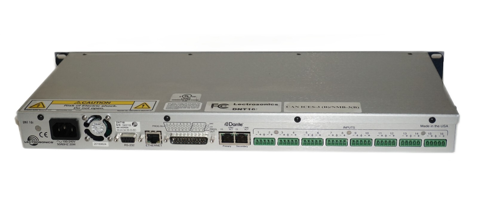 Lectrosonics DNT16i - 16 Analog Input Dante Network Processor - GREAT!