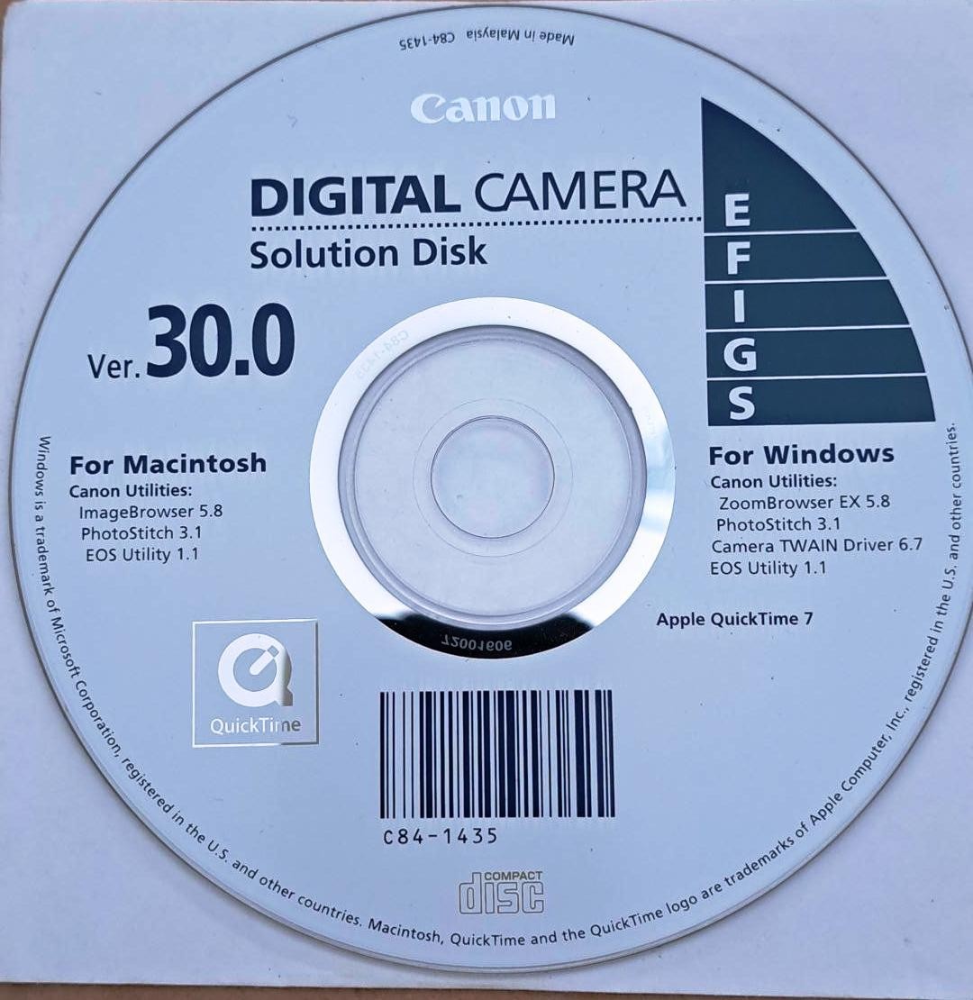 Canon Digital Camera Solution Disk Version 30.0 for Windows & Macintosh