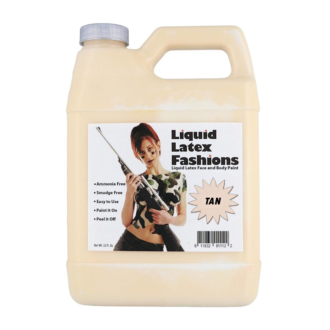 Tan 32 Fl Oz - Liquid Latex Face and Body Paint, Skin Color for Wrinkles, Scars