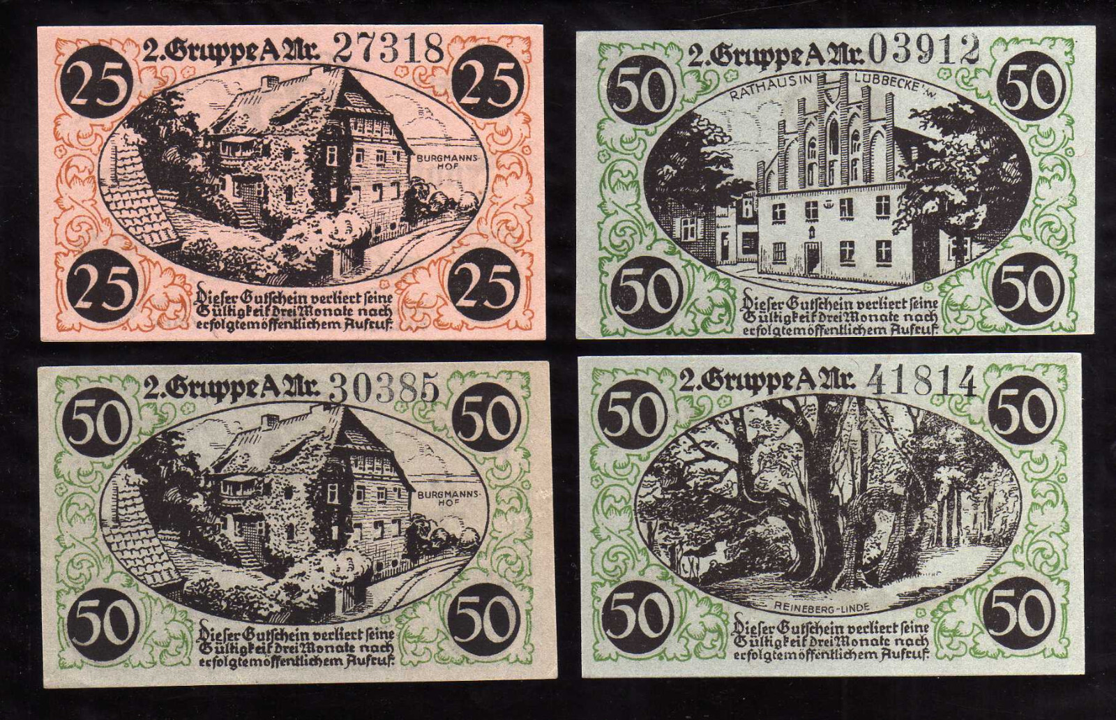 LUBBECKE - GERMANY NOTGELD -   25, 3 x 50 PFENNIG