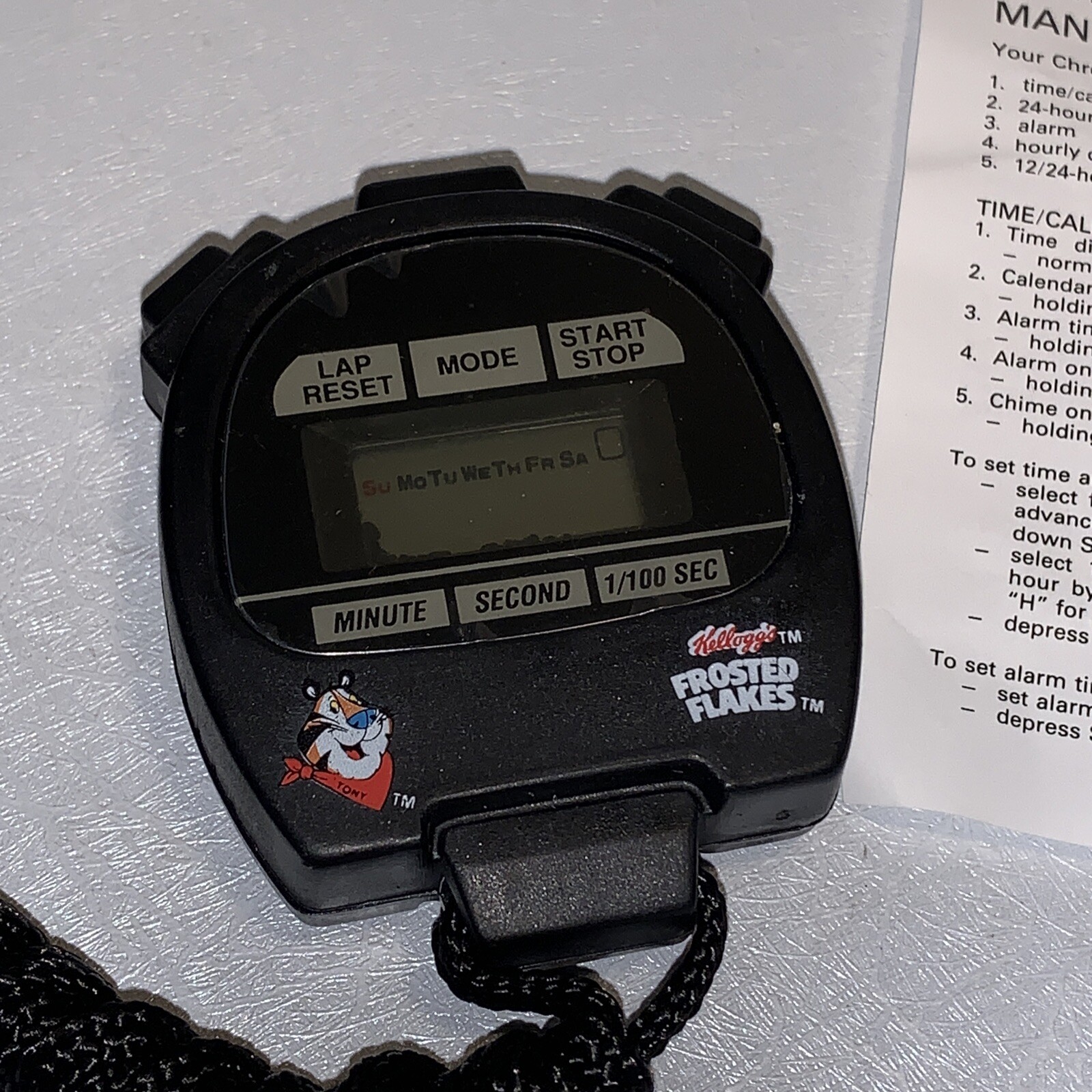 1992 KELLOGG’S FROSTED FLAKES CEREAL TONY THE TIGER STOPWATCH NOS UNTESTED