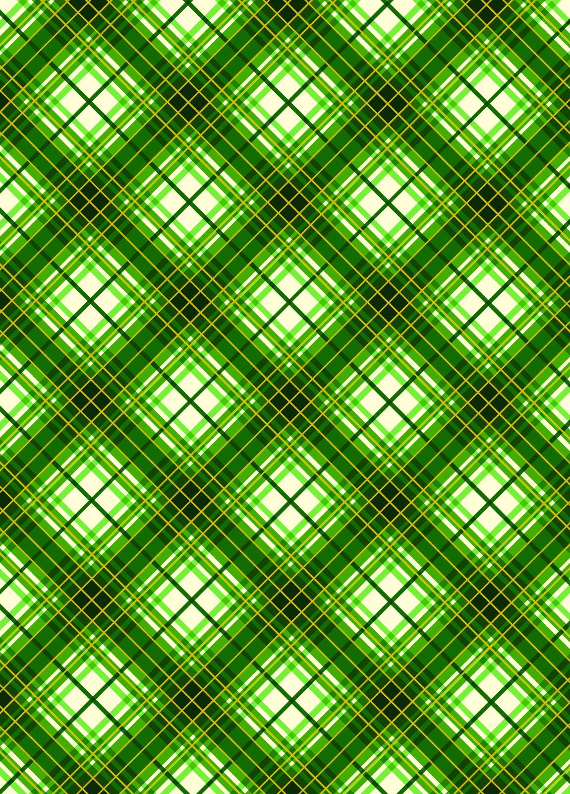 Christmas Musical Green Holiday Plaid