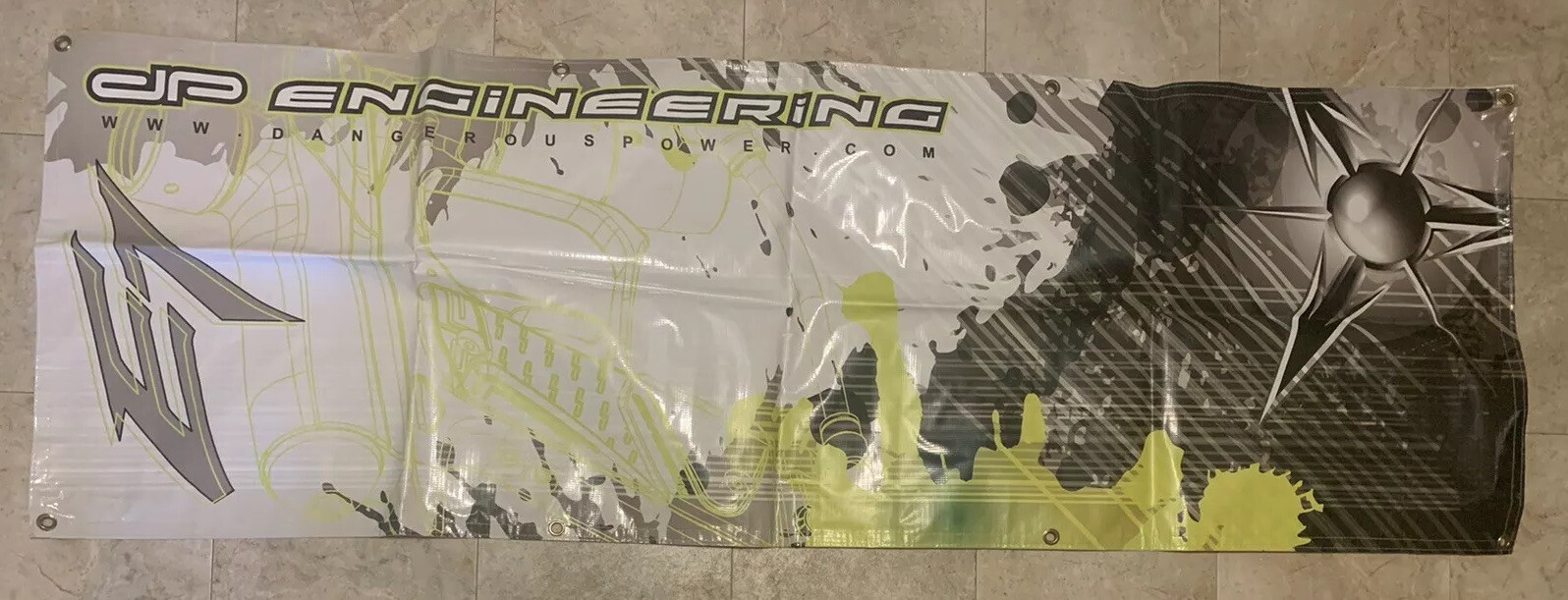 Dangerous Power Logo Vinyl Paintball Banner 72"x24" DP Engineering Promo Ad Logo