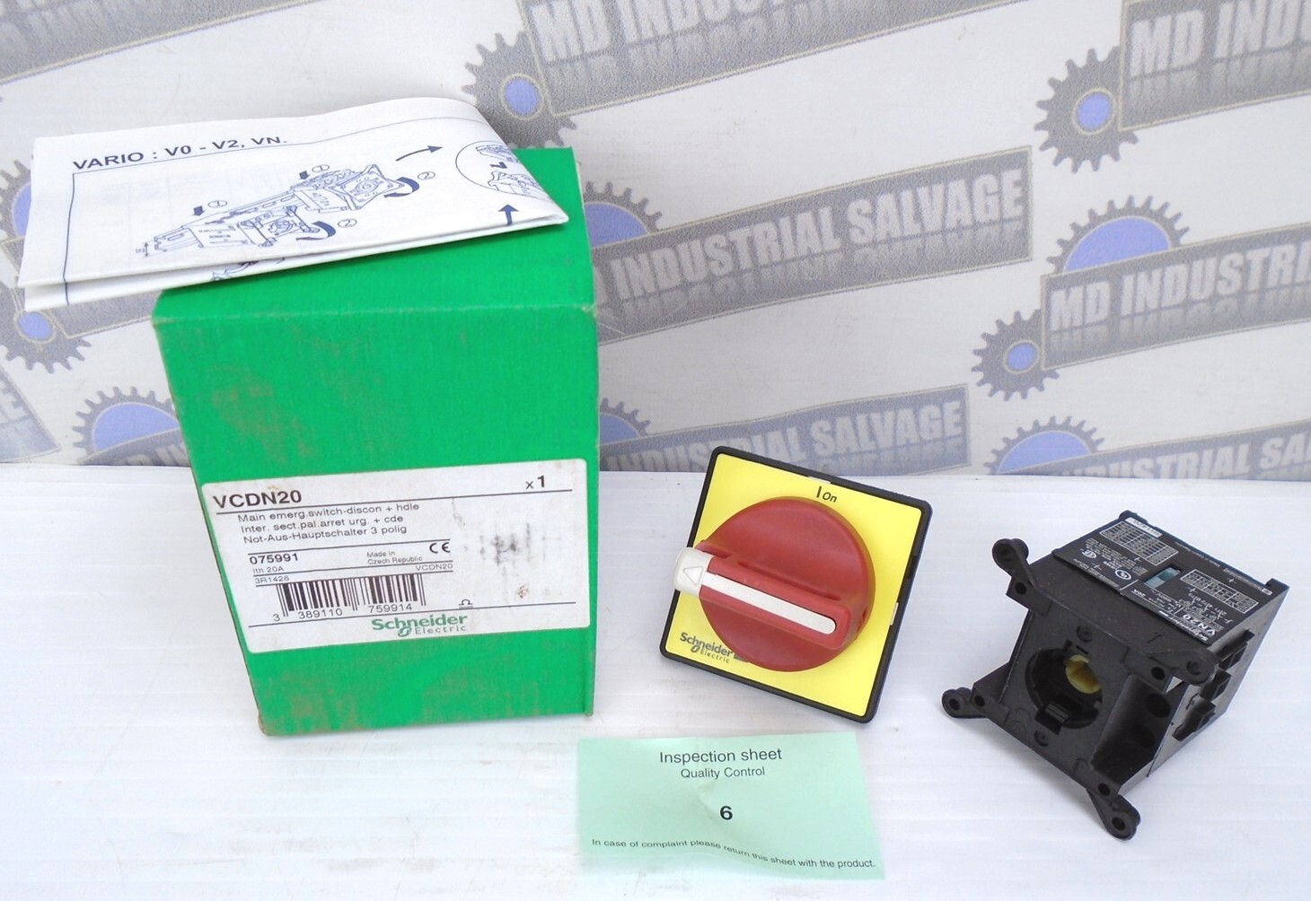 Schneider - VCDN20 - TeSys Mini-Vario - Emergency Stop Switch Disconnector 20 A