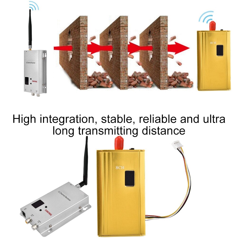 1.2G 1.5W Wireless Audio Video Transceiver CCTV Monitoring Transmitter Tool