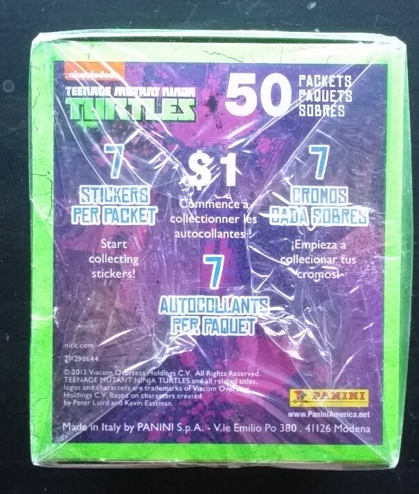 Teenage Mutant Ninja Turtles Panani Stickers Case of 50 Packs 350 tickers