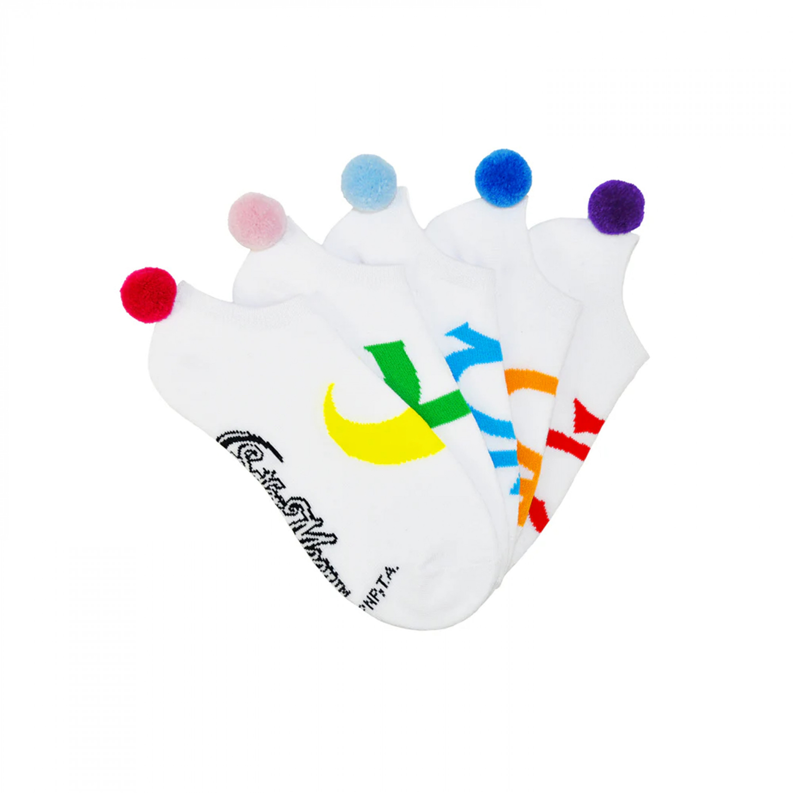 Sailor Moon Scouts Lowcut Pom Pom Socks 5-Pack Multi-Color