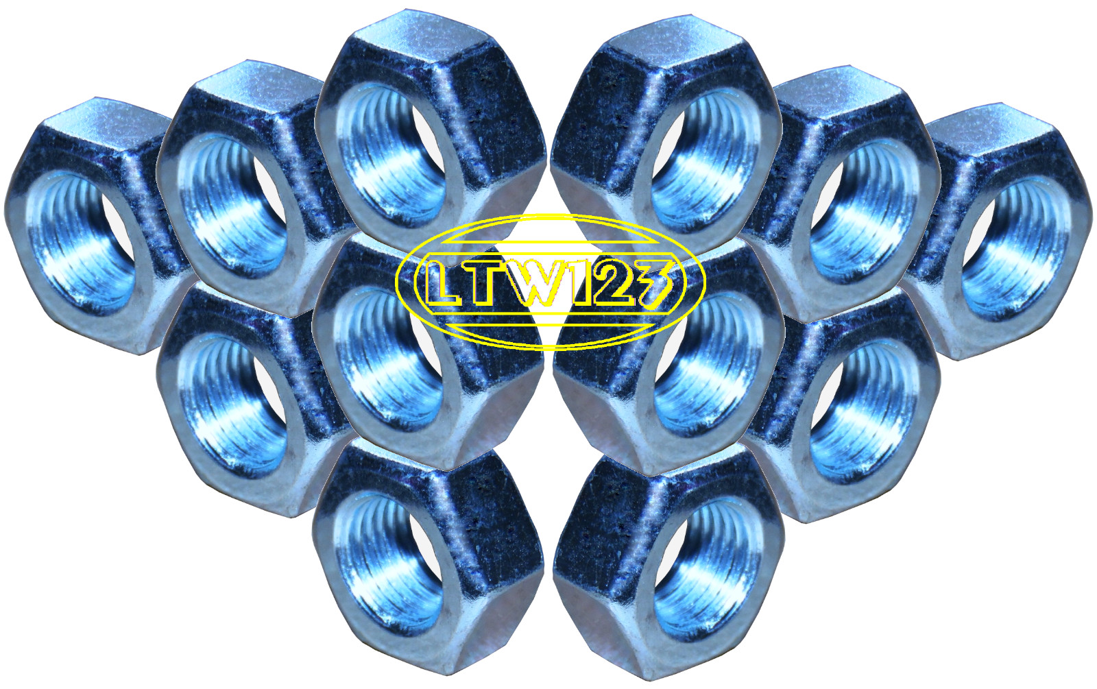 (25) M6-1.00/6mm Metric Coarse Thread Hex Nuts Steel Zinc