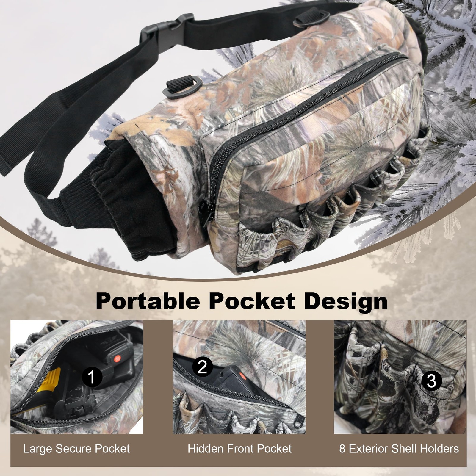 MYDAYS OUTDOOR Camo Waist Pack Bag with Handwarmer,Hunting Fanny Pack with Ad...