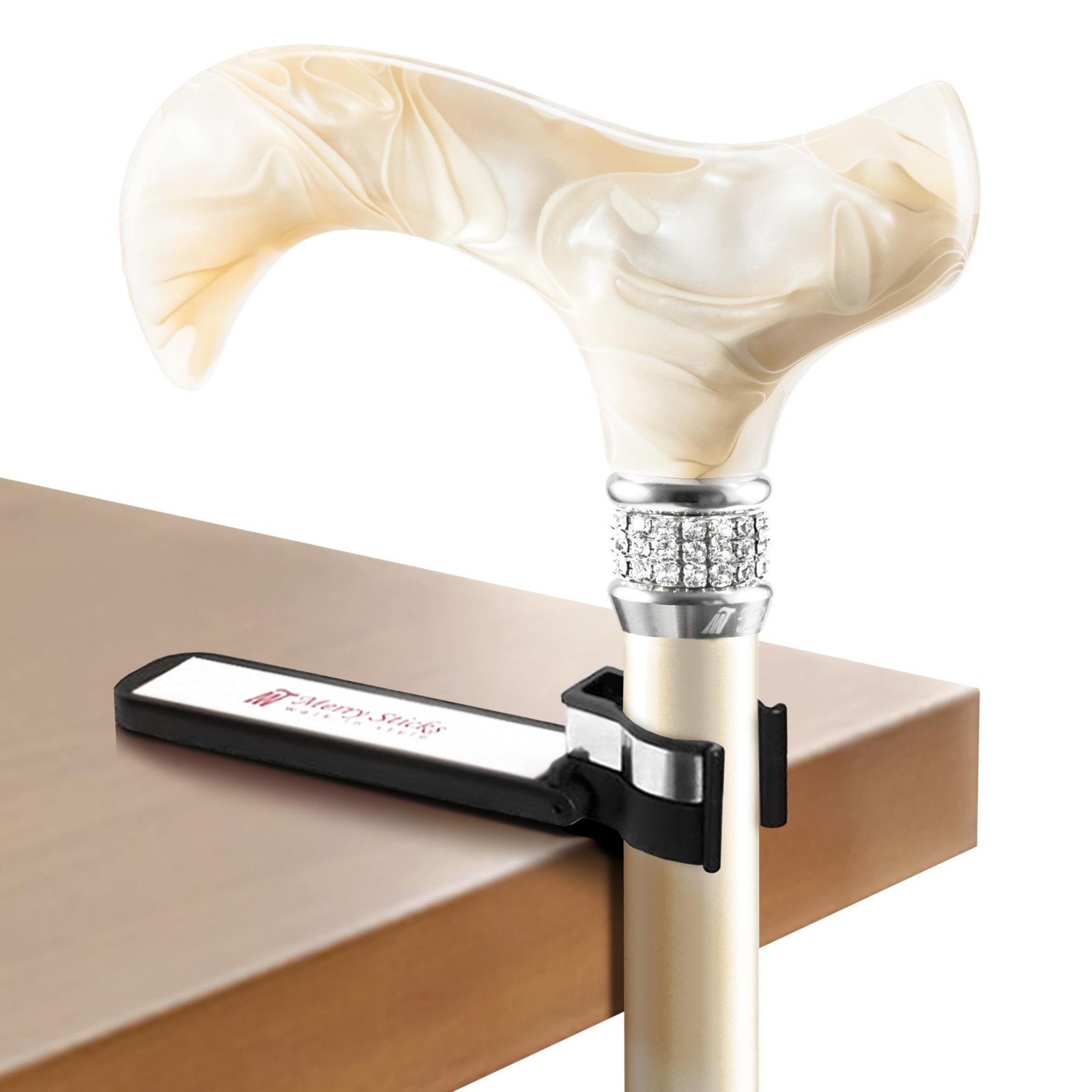 Walking Cane Holder, Smart Reflective Cane Holder Clip for Table, Walking Sti...