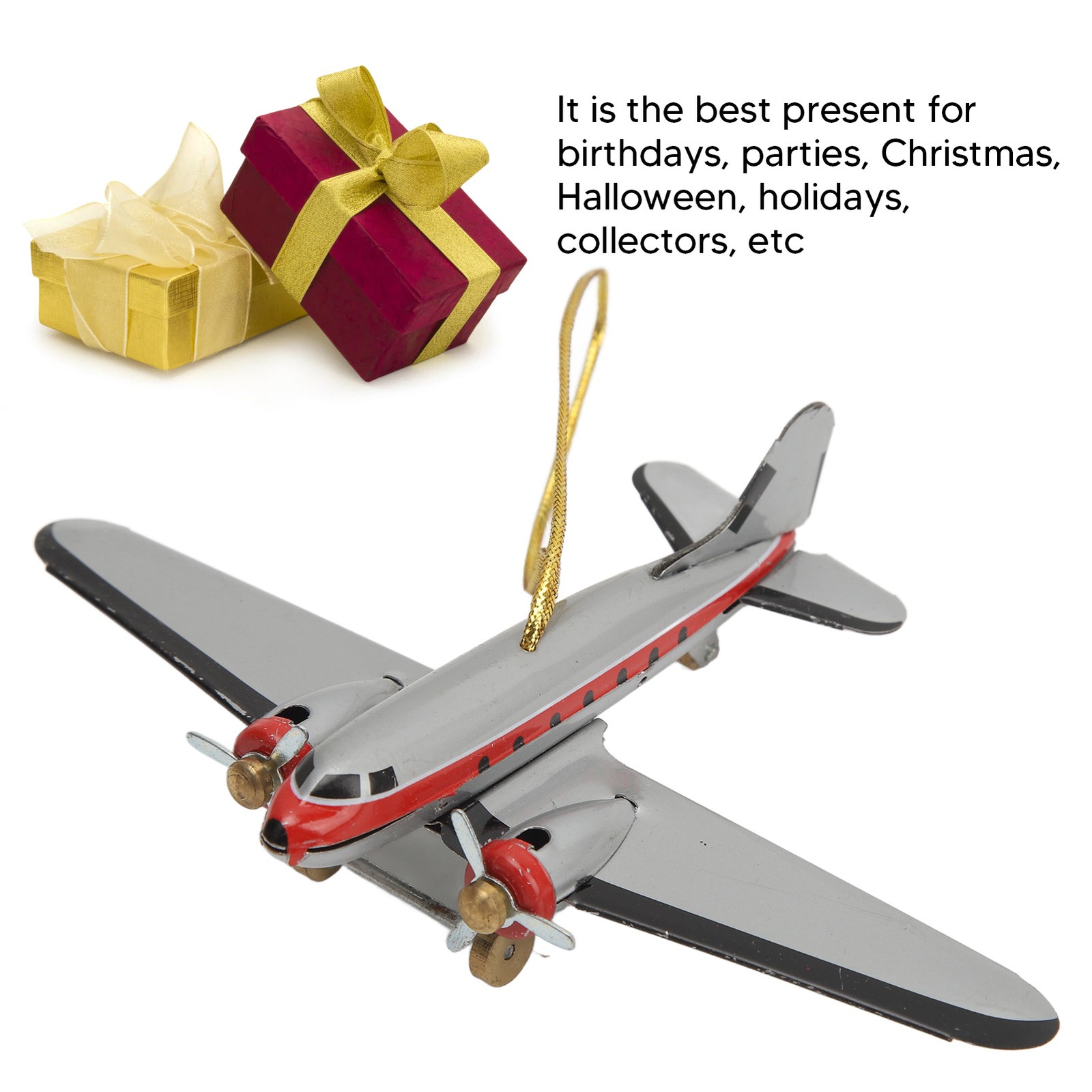 Vintage Metal Airplane Model Retro Wind Up Toy For Collection Premium