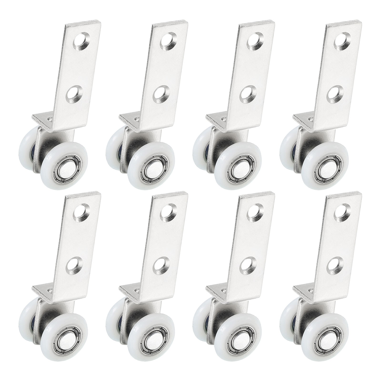 8Pcs Curtain Hanging Wheel Window Track Rollers Smoothly Bearing Pulley Silver