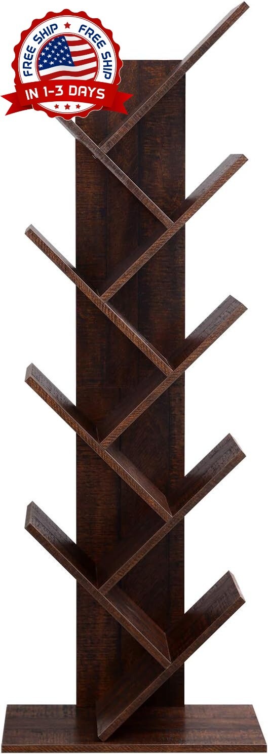 Estantería de árbol, estantería de 9 niveles, estantería grande para dormitorio