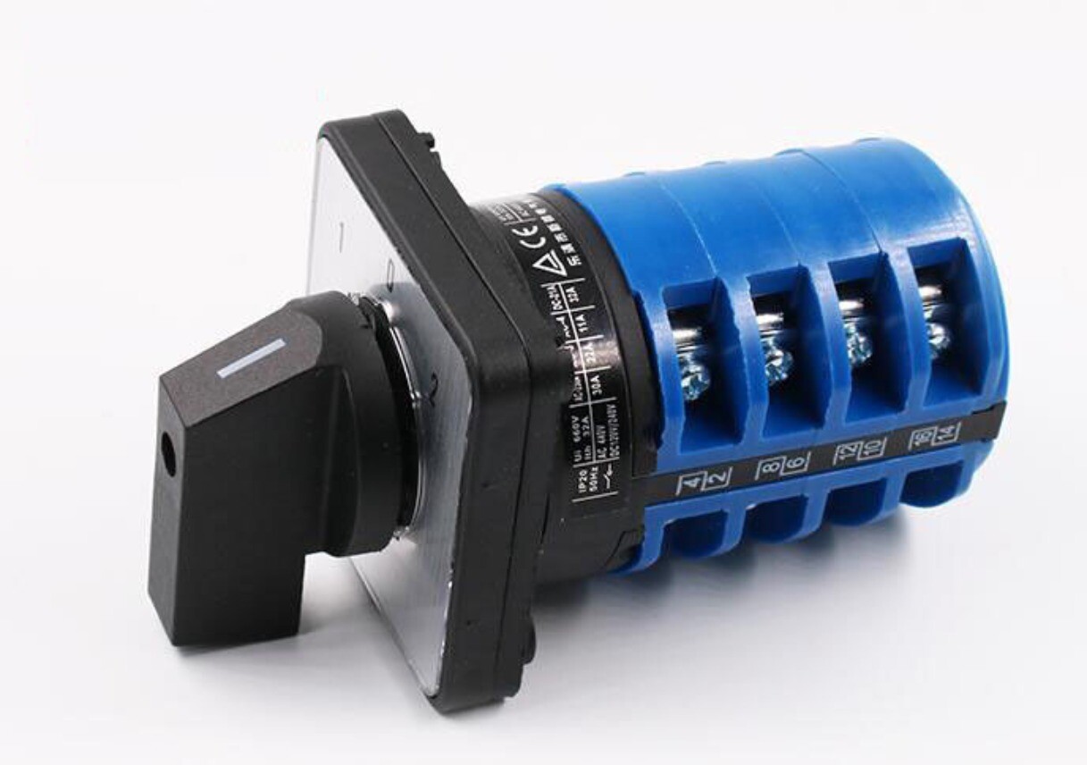 ROTARY CAM SWITCH 3 POSITION CHANGE OVER20 25, 32 63 OR 125AMP 4POLE PANEL MOUNT