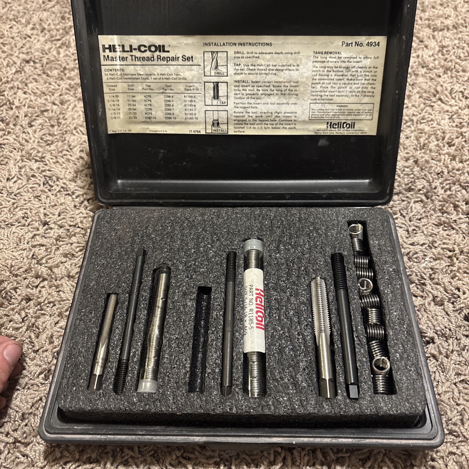 HeliCoil 5522-R Master Thread Repair Set with Case