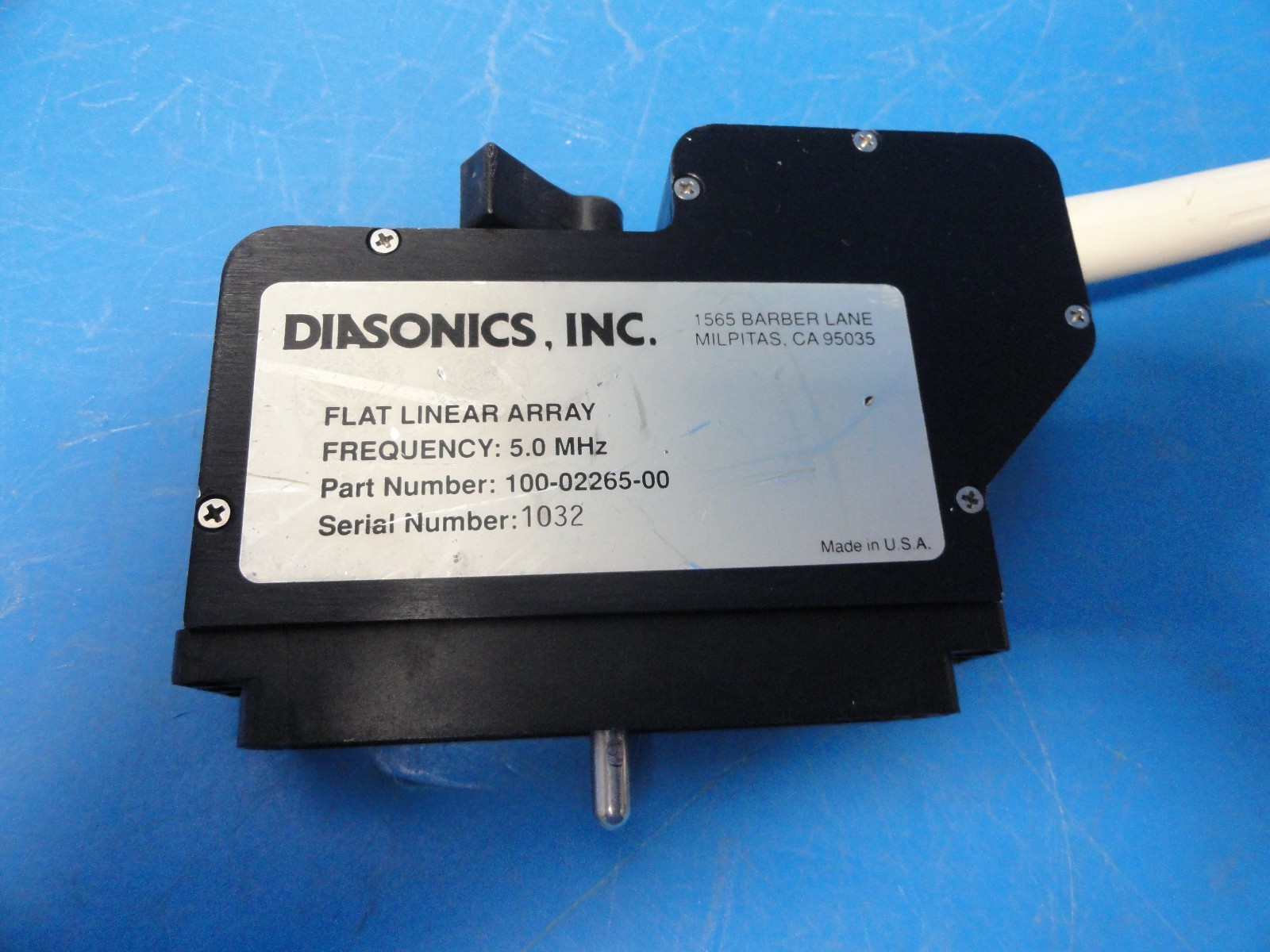 Diasonics FLA 5.0 Flat Linear Array Ultrasound Transducer (100-02265-00) ~ 8918