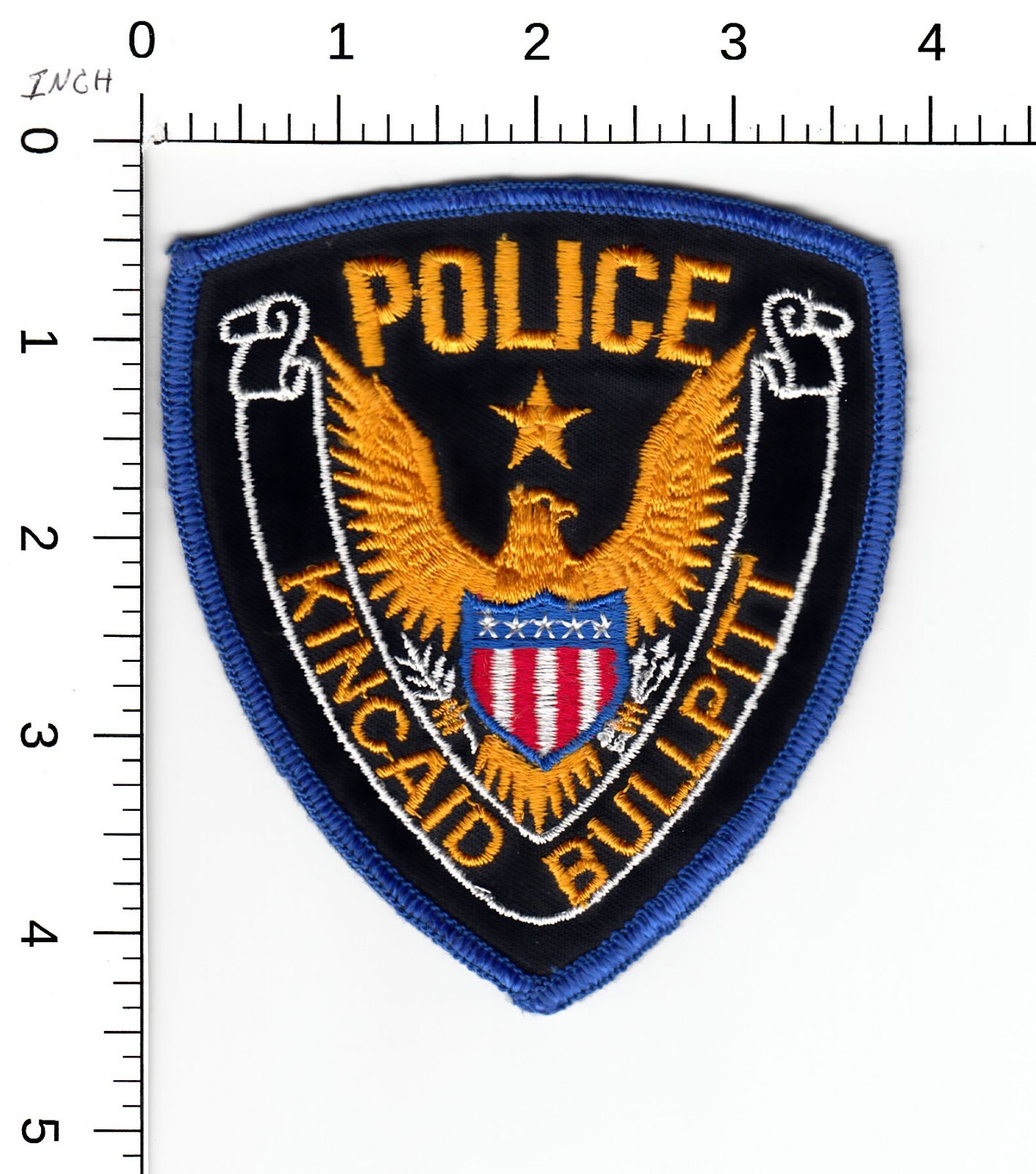 VINTAGE- KINCAID BULLPITT CC BACKING ILLINOIS POLICE COLLECTIBLE PATCH
