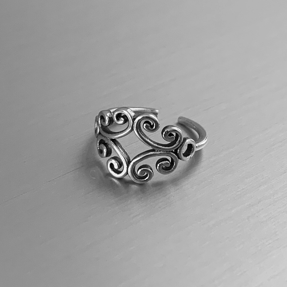 Sterling Silver Swirly Toe Ring, Silver Rings, Swirl Ring, Boho Ring