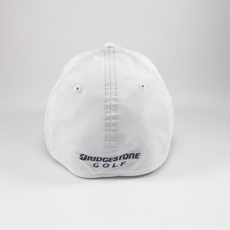 BRIDGESTONE GOLF MENS NEW ERA 39THIRTY FITTED CAP HAT M/L WHITE NEW w/ TAG 2177