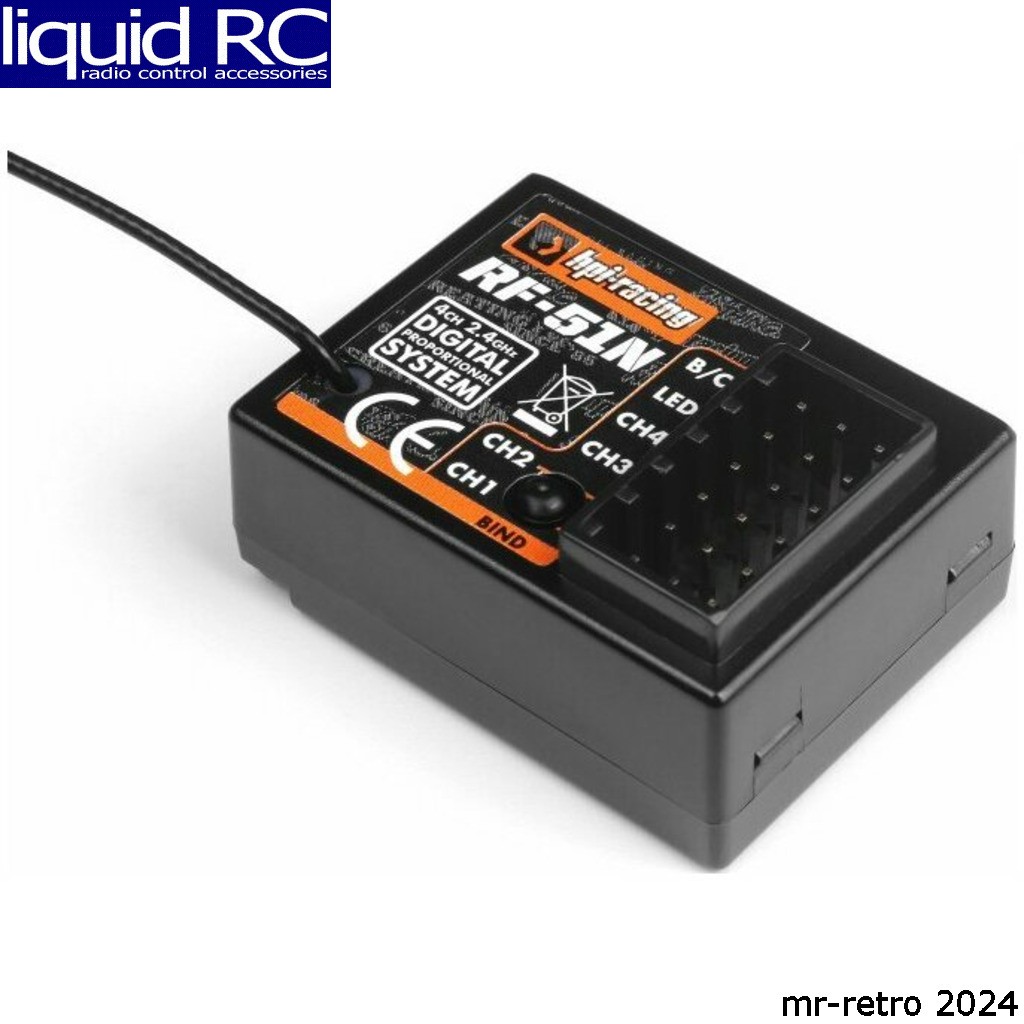 HPI 160556 Waterproof Rf-51n 2.4ghz 4 Channel Receiver