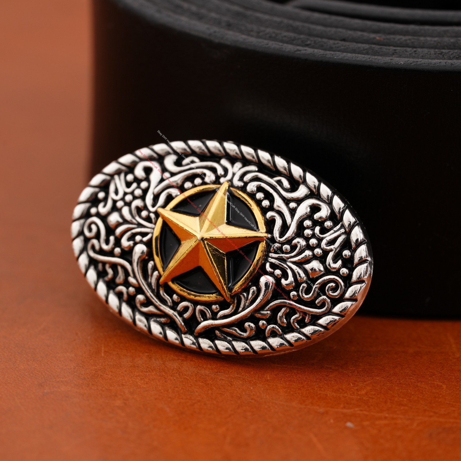 5X Big 45*30MM Western Cowboy Texas Star Saddle Bridle Belt Conchos Screwback