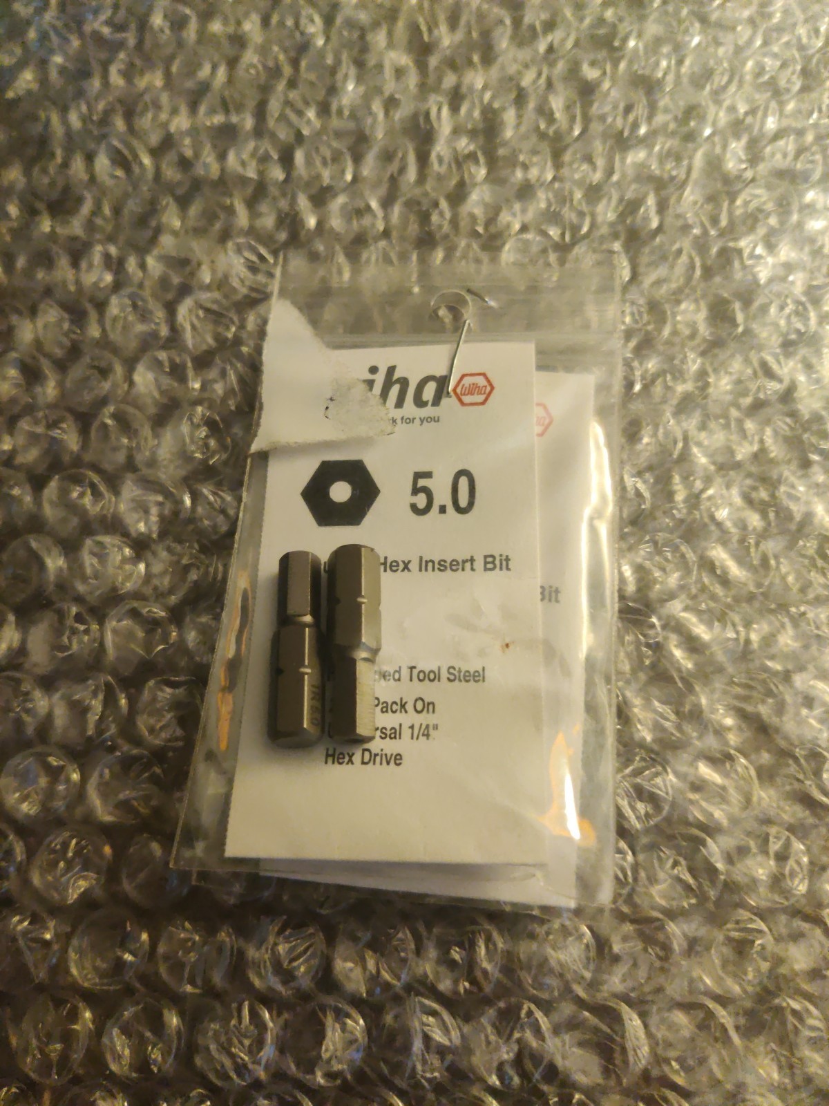 Wiha 71983 Standard Bit Hex Security 5.0 X 25mm - 2 Pack Germany