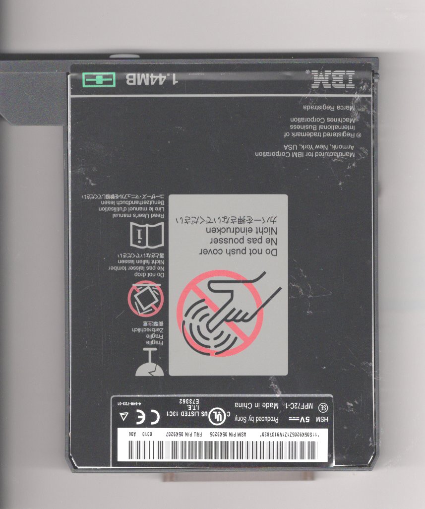 Vintage IBM Thinkpad MPF72C-1   1.44MB 3.5" Floppy Drive 05K9207 05K9205