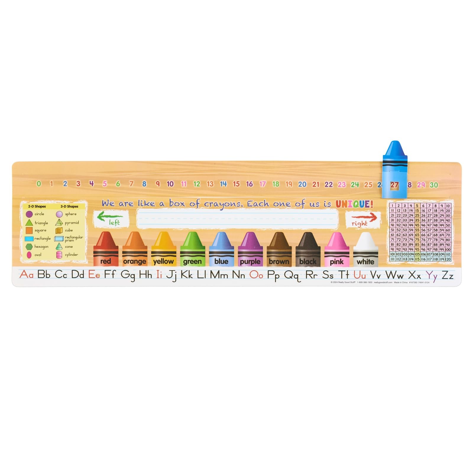 Really Good Stuff Deluxe Slide-to-Learn Counting Crayon Tan, Crayons