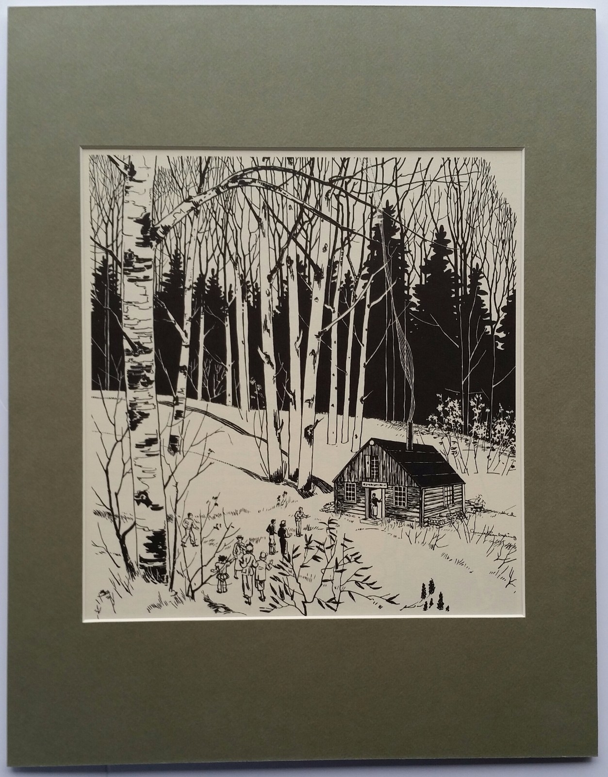 1947 Illustration from "Christmas Comes to District No. 4" Story--Anne Seubering