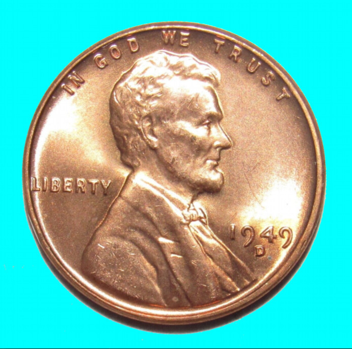1949-D Lincoln Wheat Cent Penny ~ BU UNCIRCULATED ~ 1c Coin Collectible