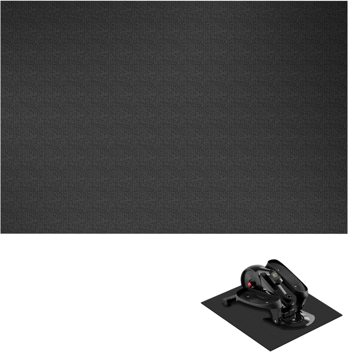 Non-Slip Elliptical Exercise Mat for Under Desk Elliptical Machines (Black)