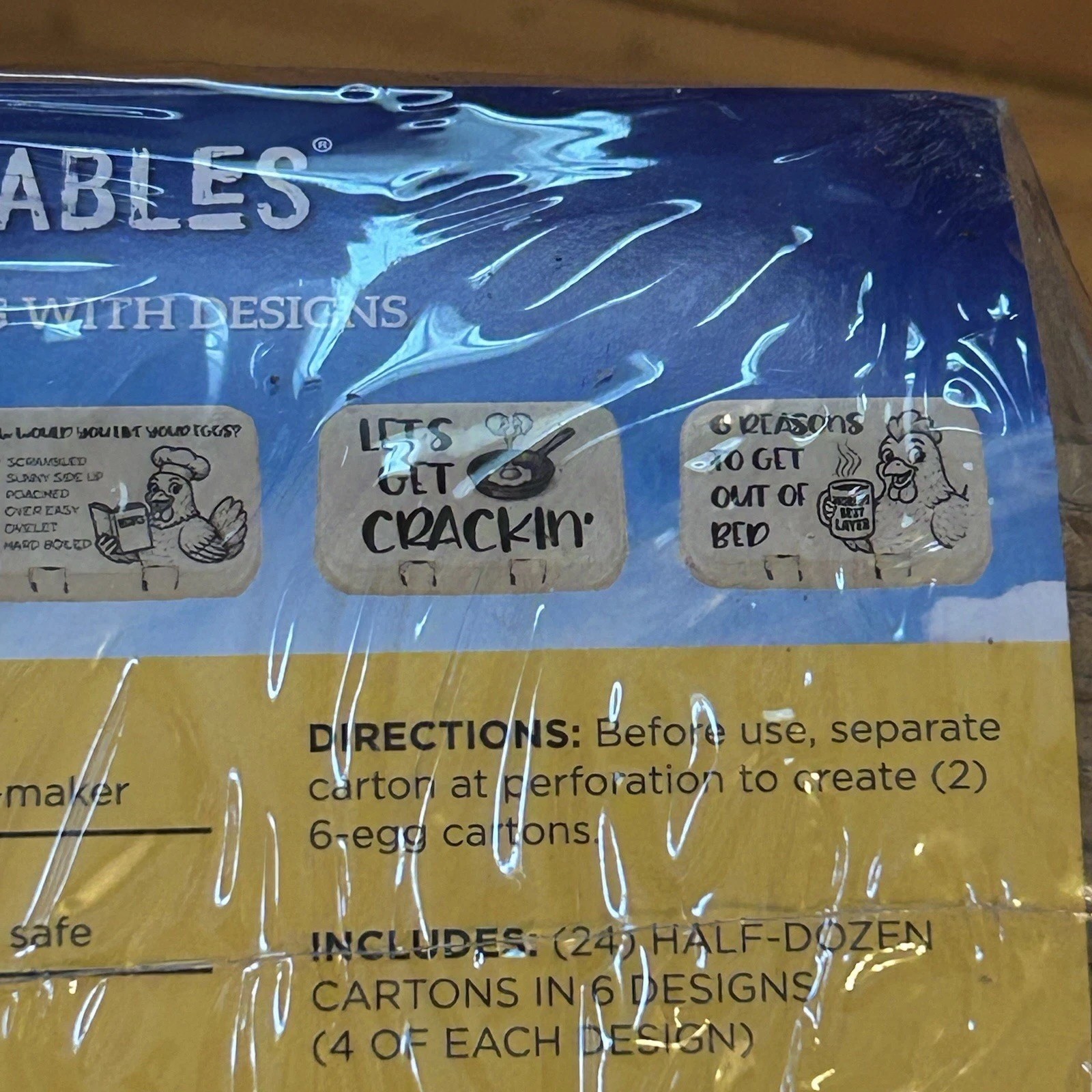 48 Half Dozen Printed Egg Cartons Empty Paper Pulp Eco Friendly (24 Per Pack)