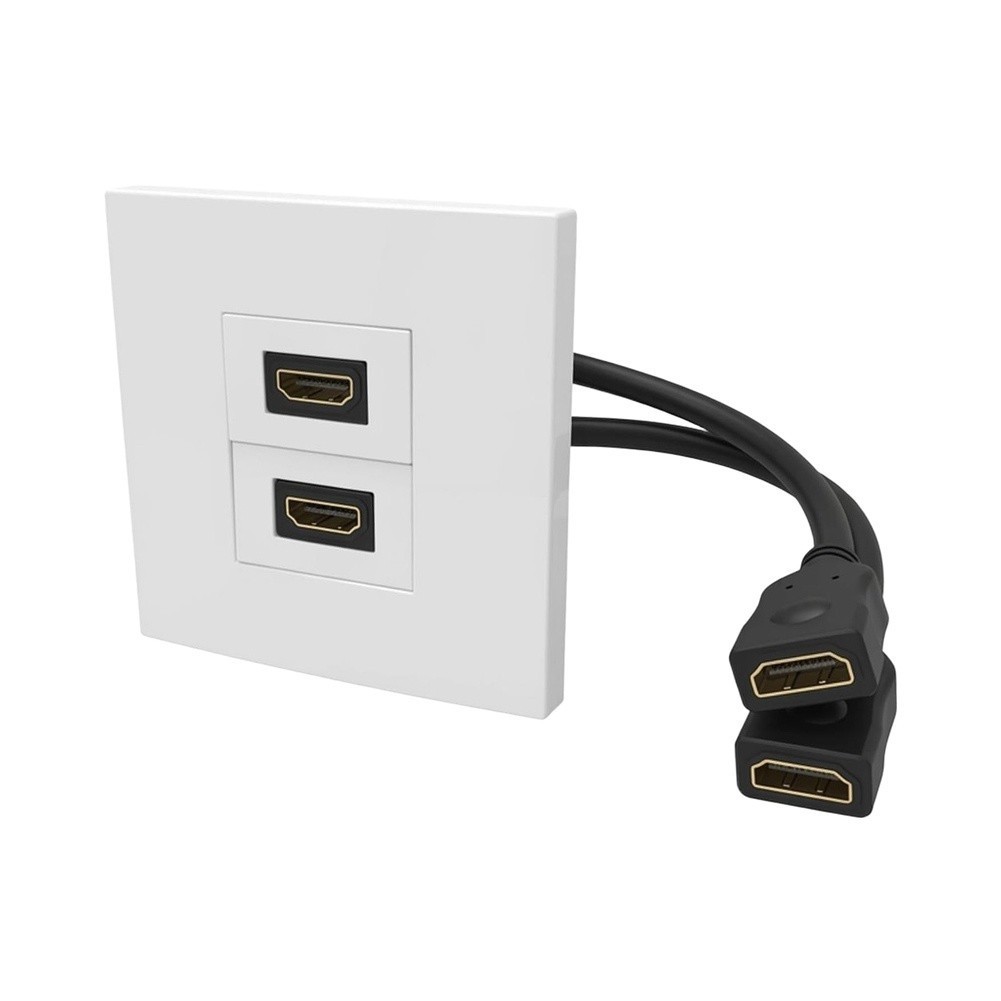 Dual Wall Faceplate with 20cm Pigtail for Seamless AV Device Connection