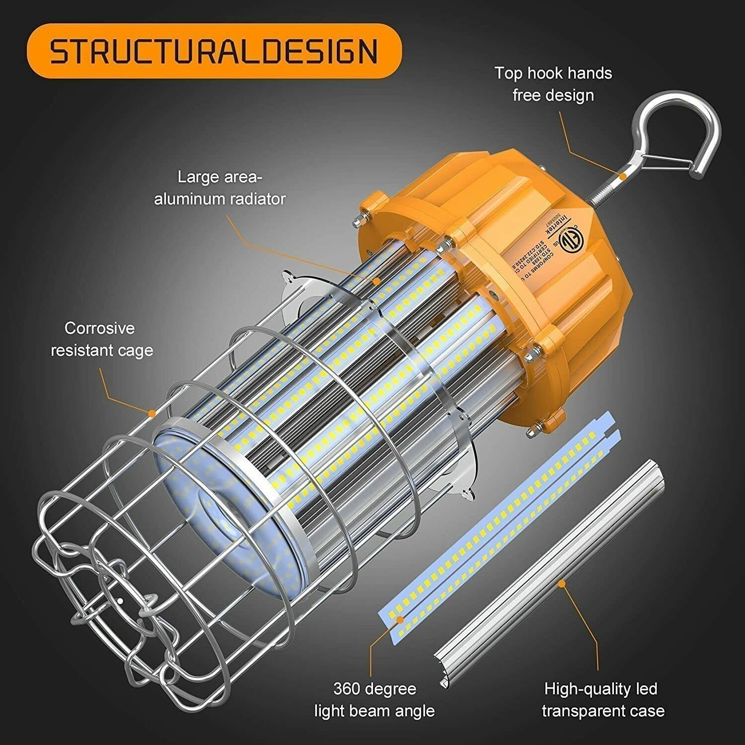 LED Temporary Work Light 150W LED Construction Lights 21000Lm 5000K Jobsite Lamp