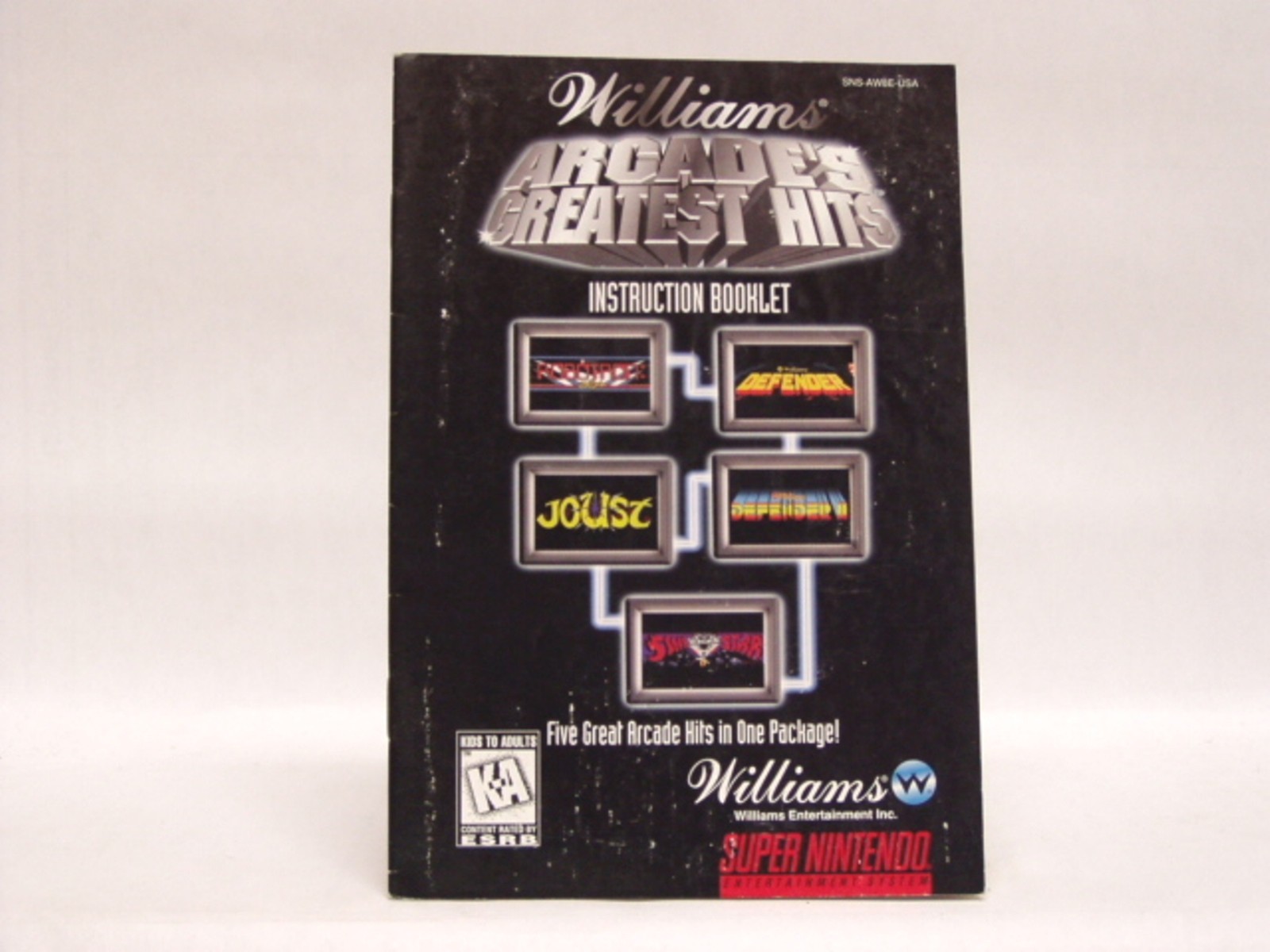 ARCADE'S GREATEST HITS .... Manual only, no game  SNES SUPER NINTENDO
