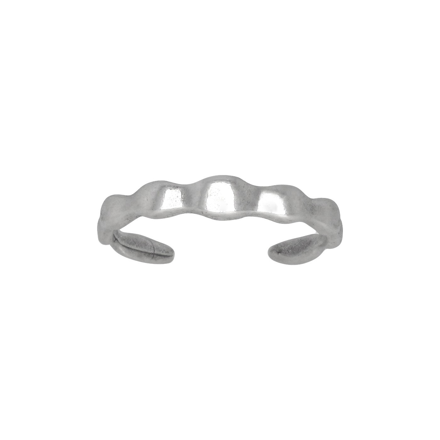 Sterling Silver .925 Textured Style Toe Ring adjustable size | Made In USA
