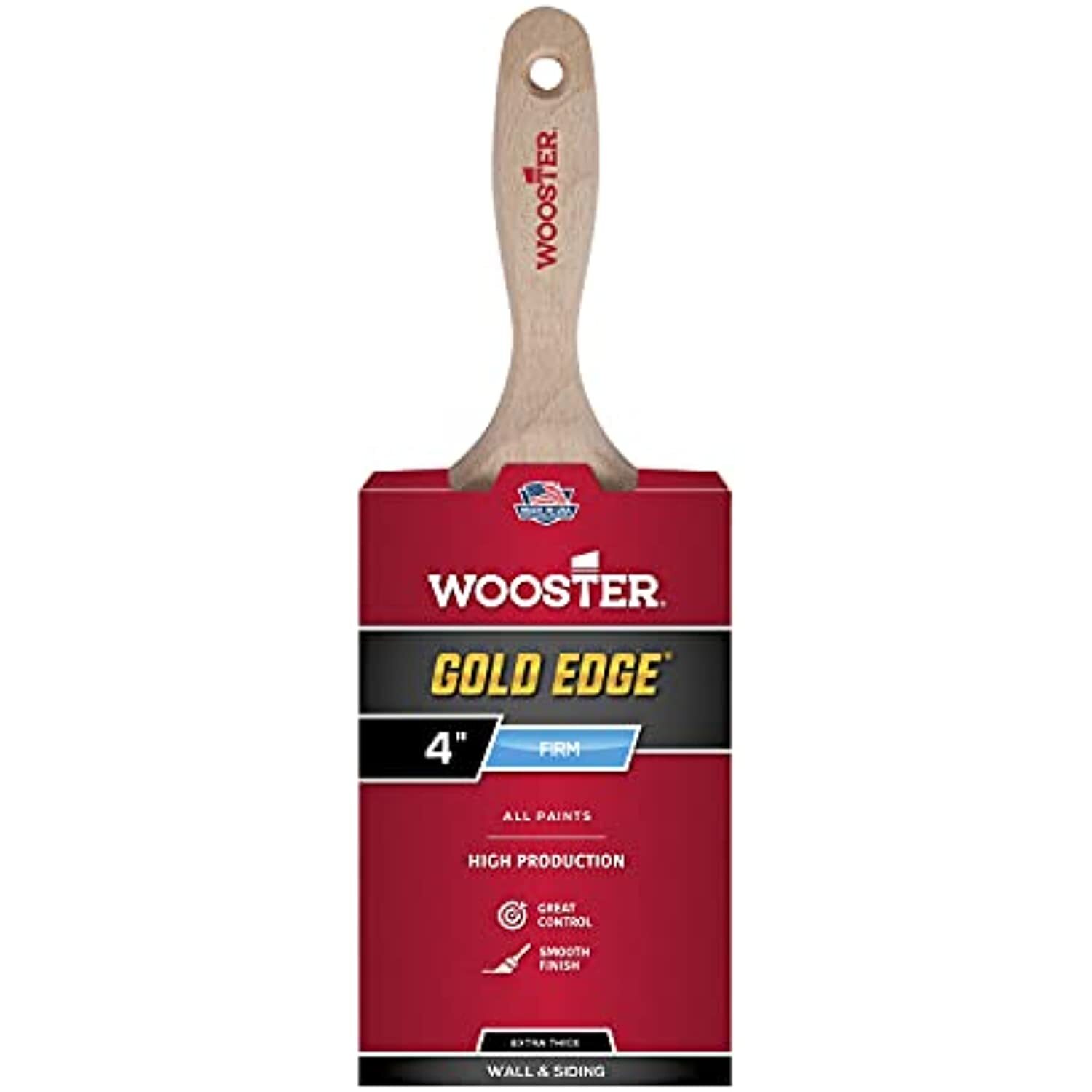 Wooster 5237-4 Series 5237 4" Gold Edge Wall Brush, 4 Inches
