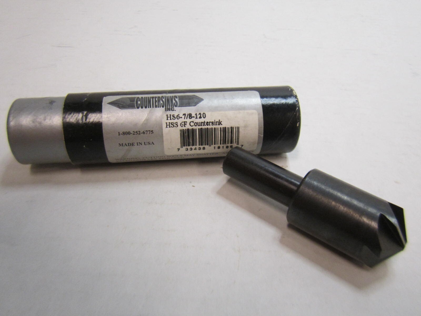 Countersinks Inc. HS6-7/8-120° Degree 7/8" Countersink 6 Flute, High Speed Steel