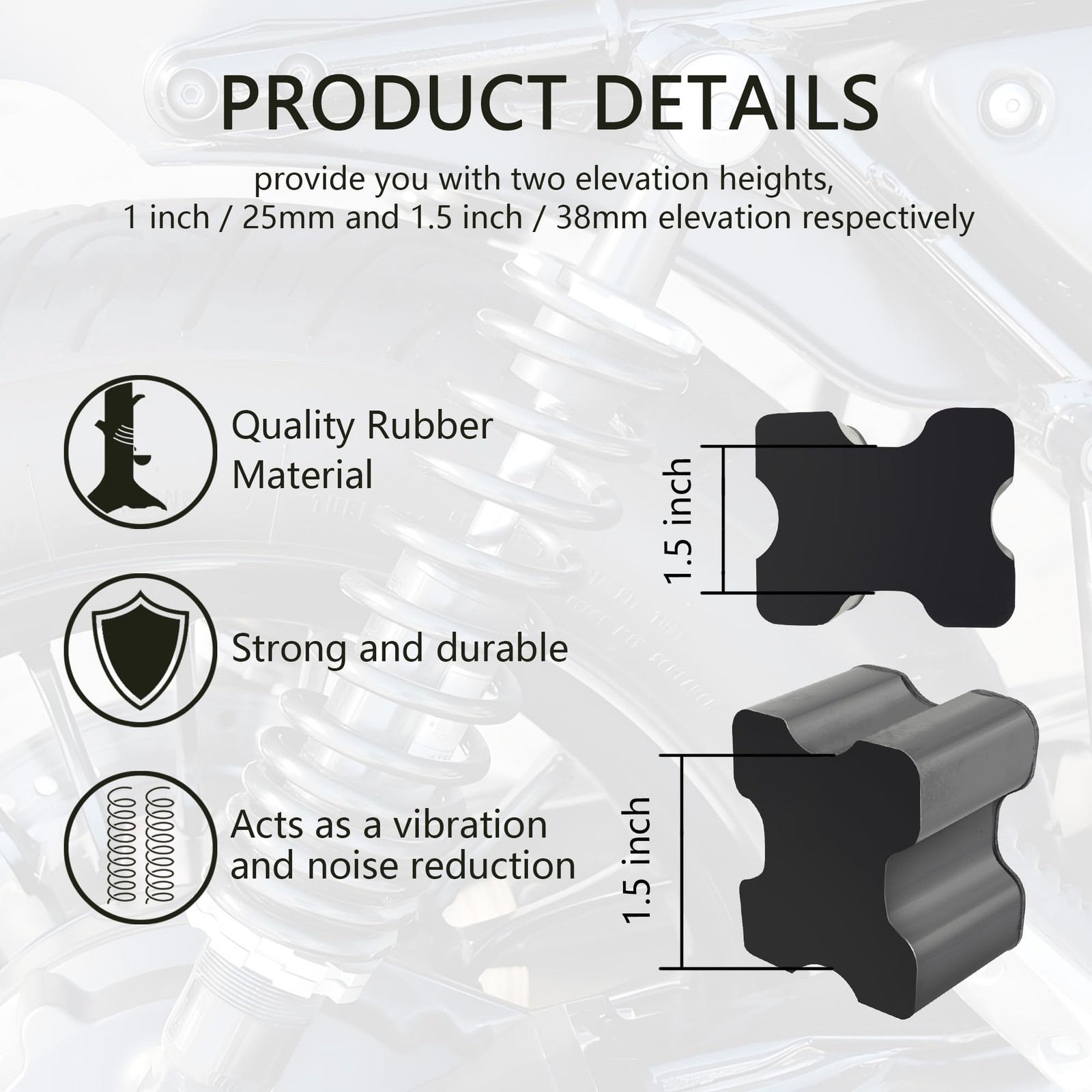 8PCS Rubber Coil Spring Spacers,Heavy Duty Front Coil Spring Booster Kit for ...