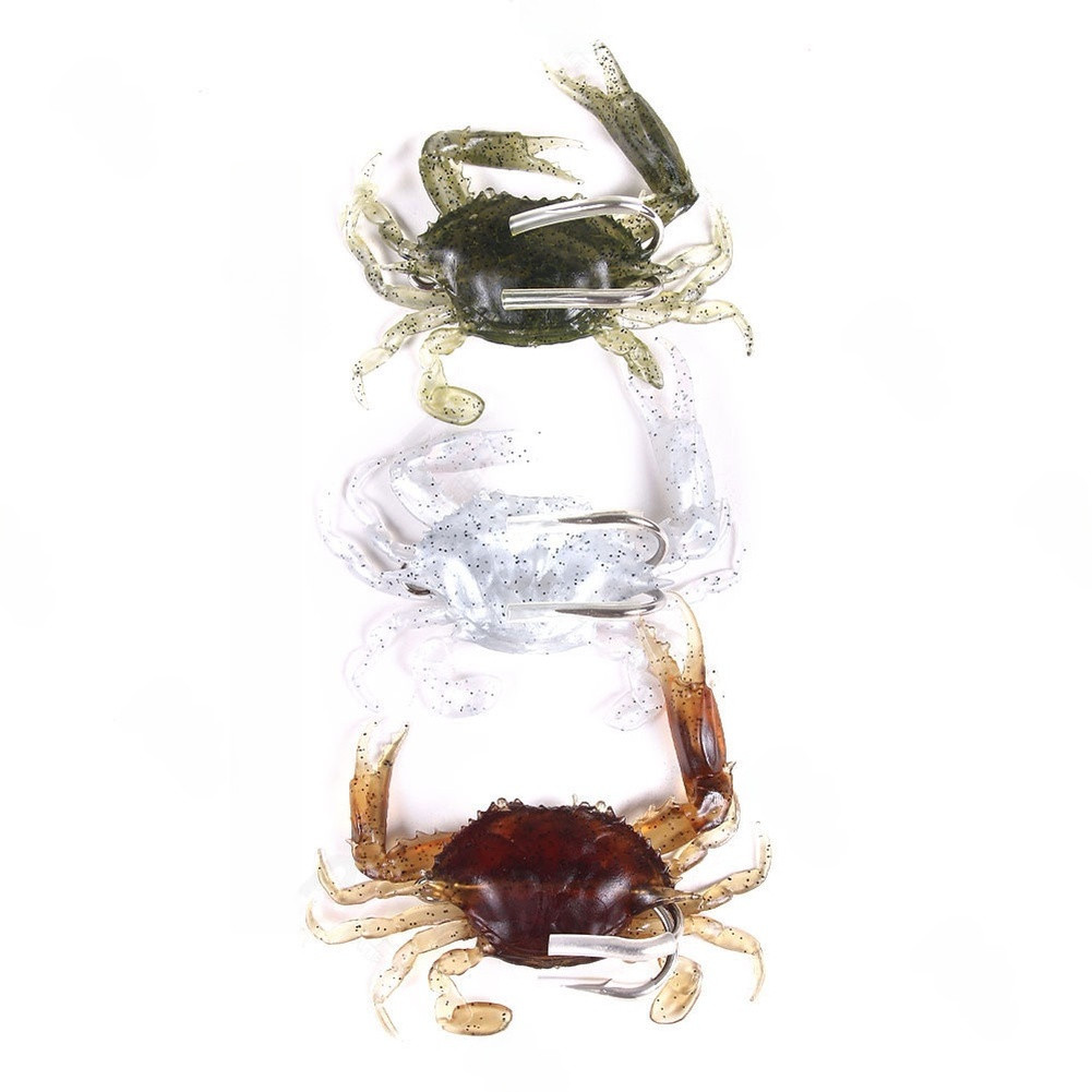 Soft Crab Fishing Lure 8cm 19g Lifelike Detail with Hook for Freshwater