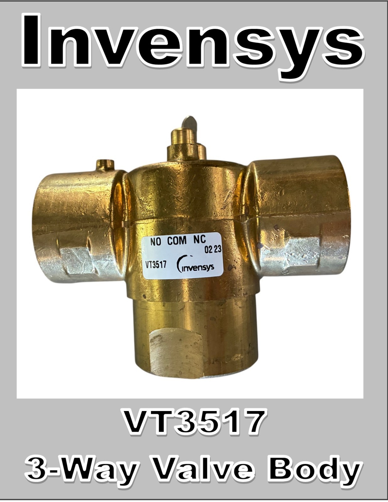 Invensys VT3517 3-Way Valve Body – 1-1/4" Sweat Connections – 8.0 Cv